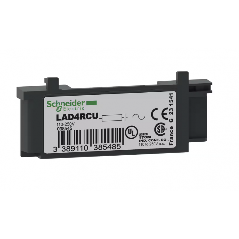 LAD4RCU - RC-фильтр помех для контакторов LC1‑D09… D38, (DT20… DT40‑4P), U=110-240 В AC, Schneider Electric