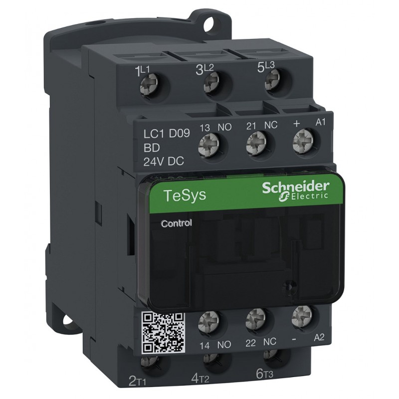 LC1D09BD - Контактор Tesys D, In-9 A, 4 кВт, Uc-24 В DC, 1NO+1NC, Schneider Electric