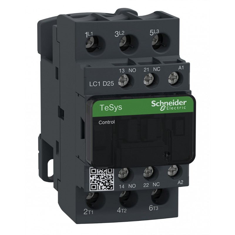 LC1D25MD - Контактор Tesys D, In-25 A, 11 кВт, Uc-220 В DC, 1NO+1NC, Schneider Electric