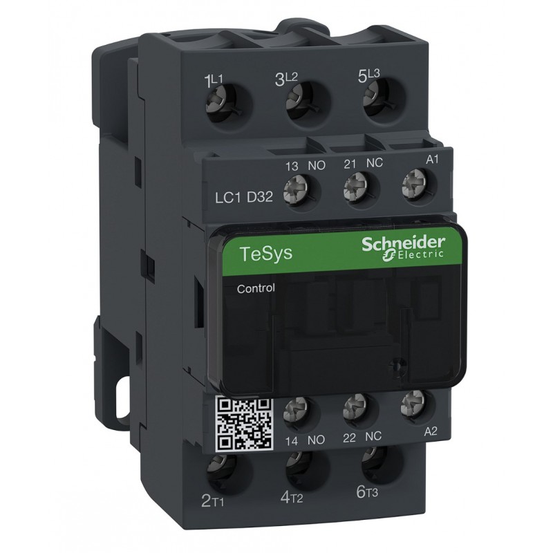 LC1D32E7 - Контактор Tesys D, In-32 A, 15 кВт, Uc-48 В AC, 1NO+1NC, Schneider Electric