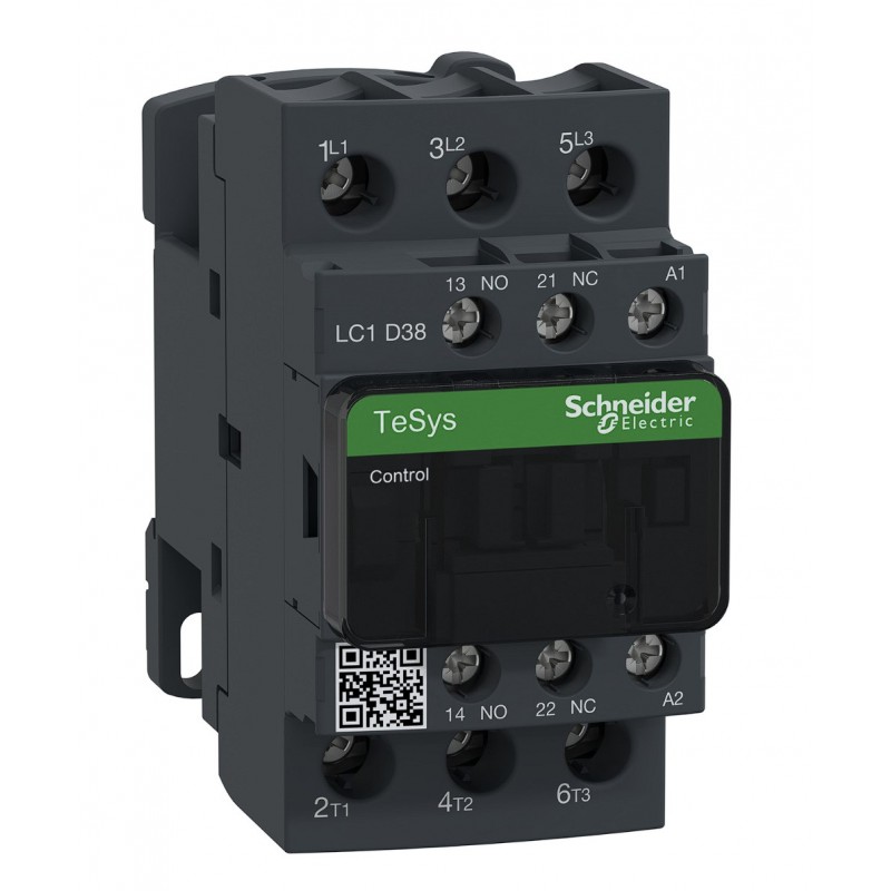 LC1D38Q7 - Контактор Tesys D, In-38 A, 18,5 кВт, Uc-380 В AC, 1NO+1NC, Schneider Electric