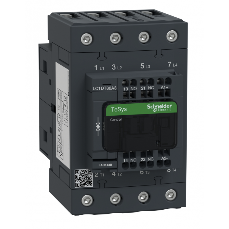 LC1DT80A3P7 - Контактор TeSys D, 4P, In-80 A (AC-1), Uc-230 В AC, 1NO+1NC, Schneider Electric