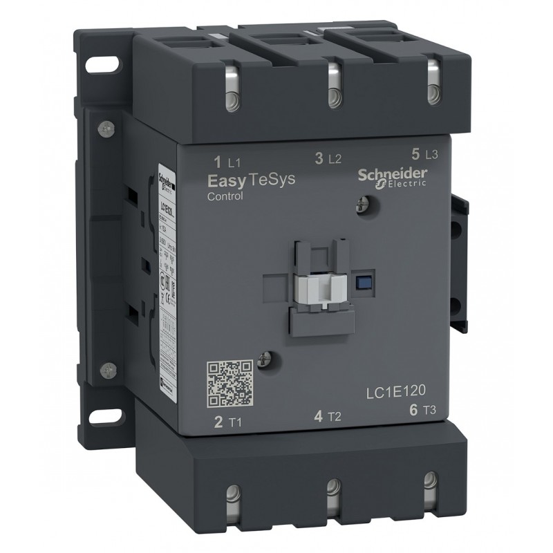 LC1E120M5 - Контактор Tesys E, In-120 A, 55 кВт, Uc-220 В AC, 1NO+1NC, Schneider Electric