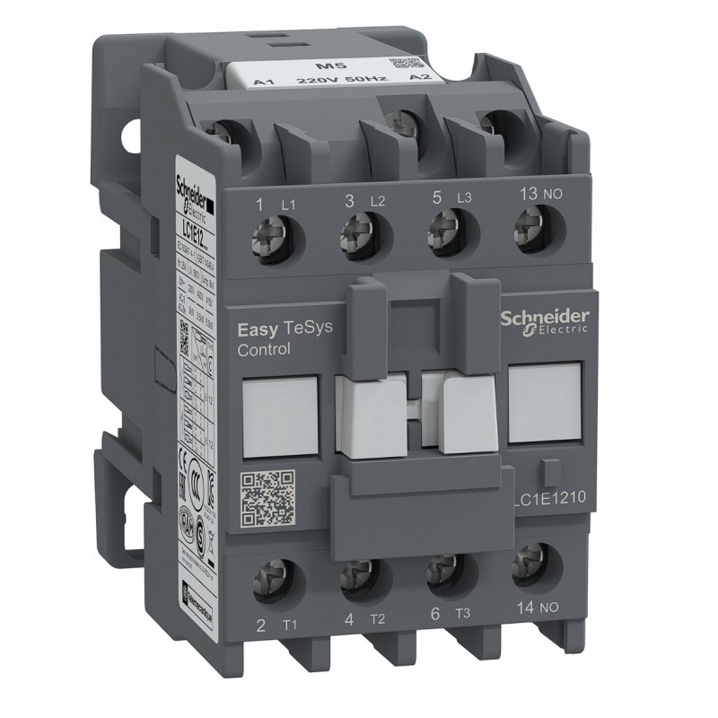 LC1E1210Q5 - Контактор Tesys E, In-12 A, 5,5 кВт, Uc-380 В AC, 1NO, Schneider Electric