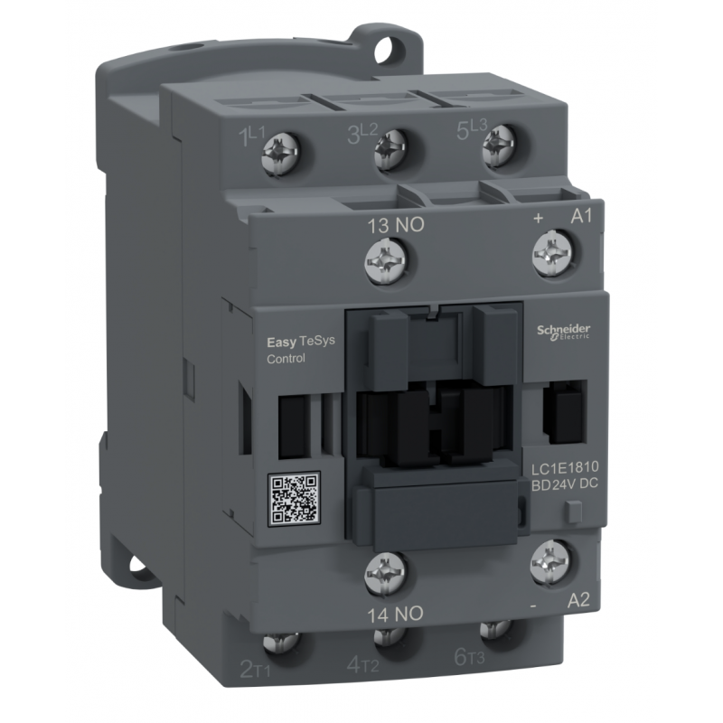 LC1E1810BD - Контактор Tesys E, In-18 A, 7,5 кВт, Uc-24 В DC, 1NO, Schneider Electric