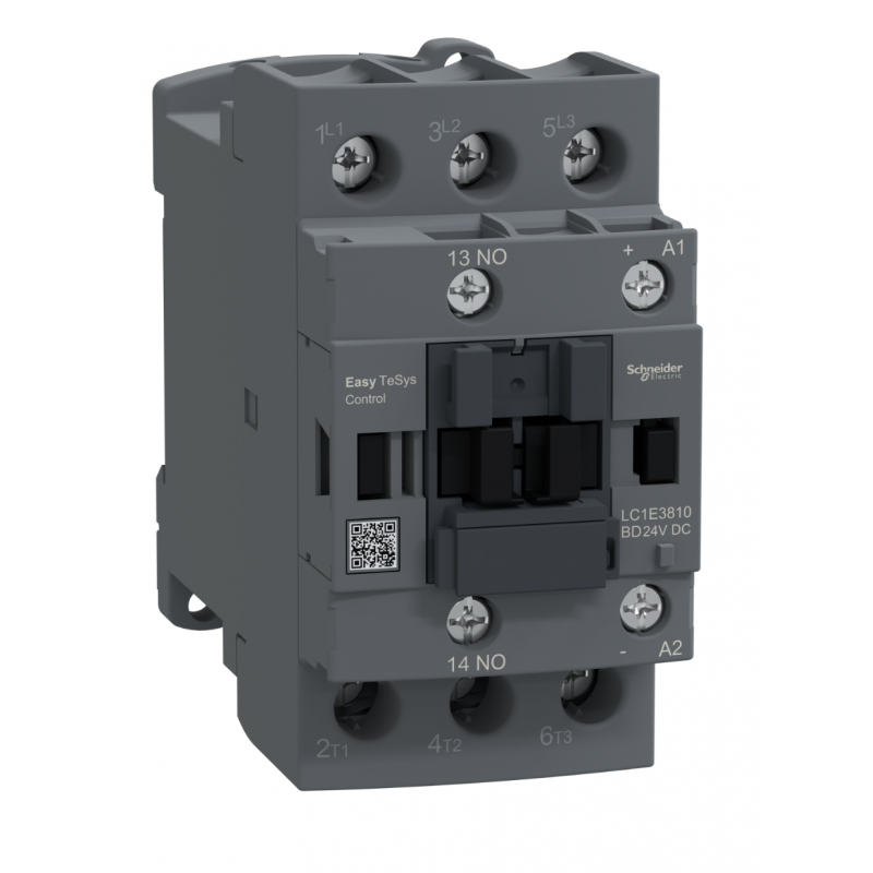 LC1E3810BD - Контактор Tesys E, In-38 A, 18,5 кВт, Uc-24 В DC, 1NO, Schneider Electric