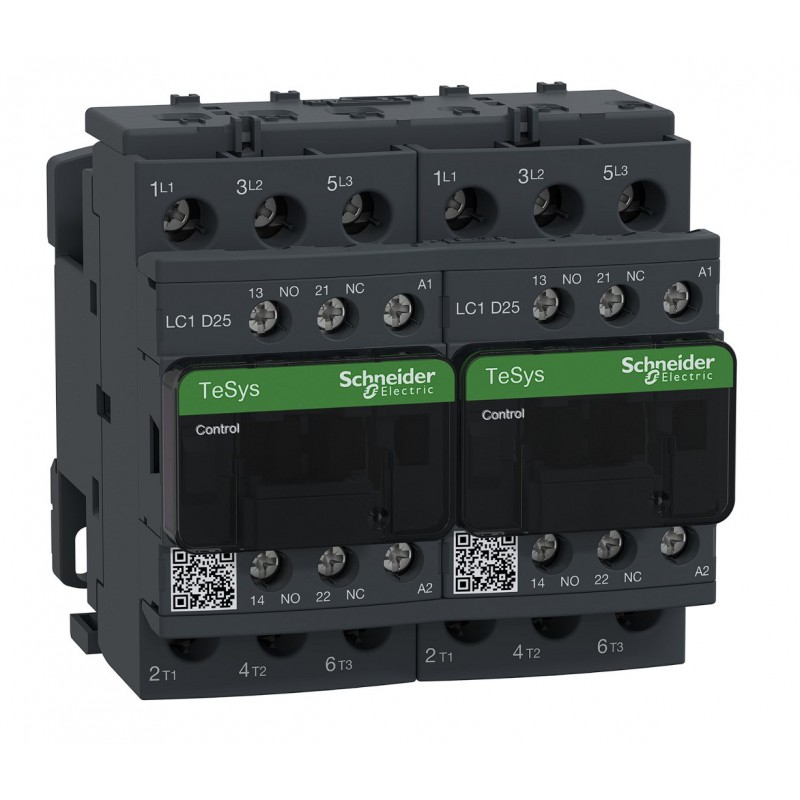 LC2D25M7 - Реверсивный контактор Tesys D, In-25 A, 11 кВт, Uc-220 В AC, 1NO+1NC, Schneider Electric
