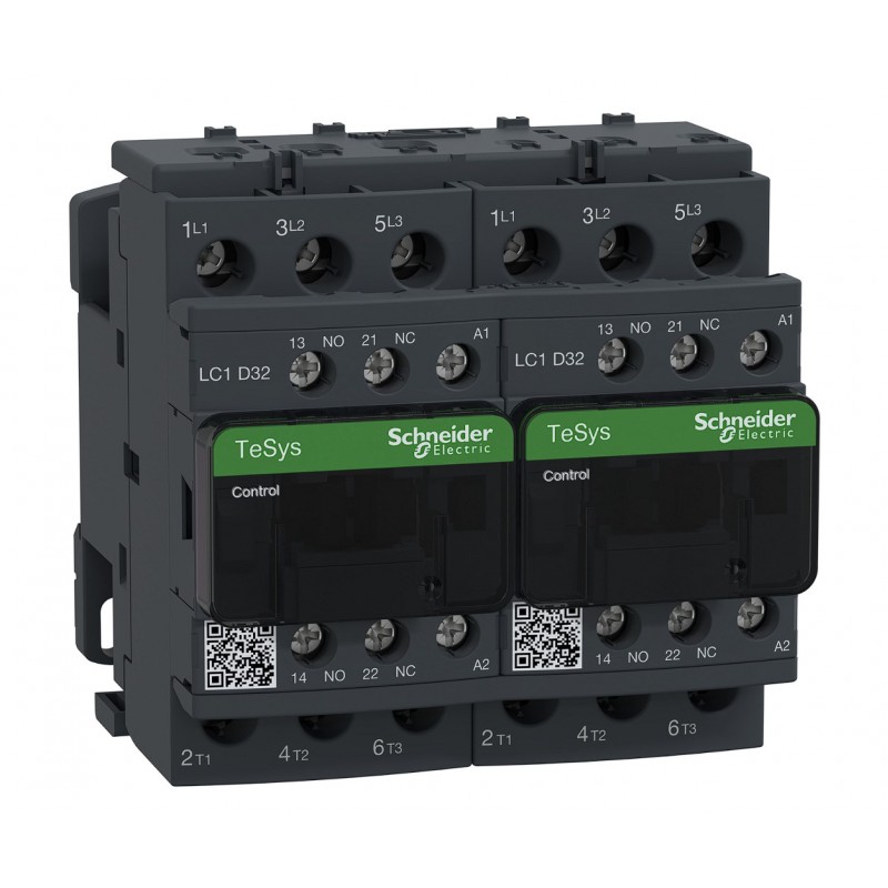LC2D32M7 - Реверсивный контактор Tesys D, In-32 A, 15 кВт, Uc-220 В AC, 1NO+1NC, Schneider Electric