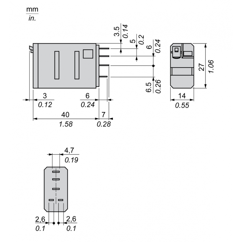 RPM11B7 - Промежуточное реле RPM, Ie-15 A, Uc-24 В AC, 1 C/O, кнопка тест, Schneider Electric