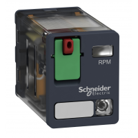 RPM22B7 - Промежуточное реле RPM, Ie-15 A, Uc-24 В AC, 2 C/O, LED, кнопка тест, Schneider Electric