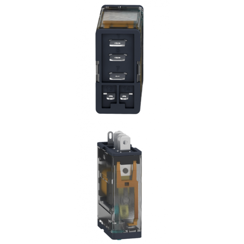 RPM12JD - Промежуточное реле RPM, Ie-15 A, Uc-12 В DC, 1 C/O, LED, кнопка тест, Schneider Electric