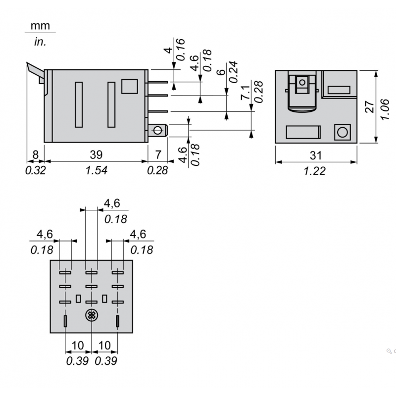 RPM32P7 - Промежуточное реле RPM, Ie-15 A, Uc-230 В AC, 3 C/O, LED, Schneider Electric