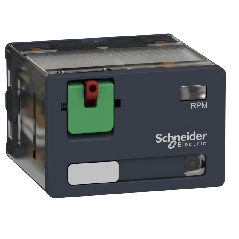 RPM42B7 - Промежуточное реле RPM, Ie-15 A, Uc-24 В AC, 4 C/O, LED, кнопка тест, Schneider Electric