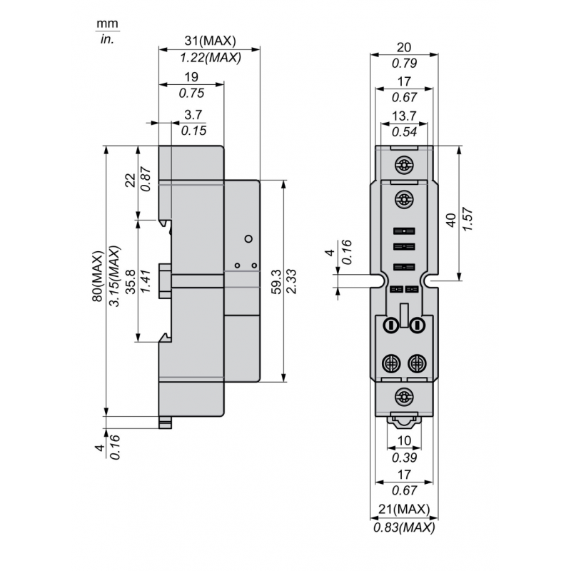 RPZF1 - Розетка для реле RPM, 1 C/O, Schneider Electric