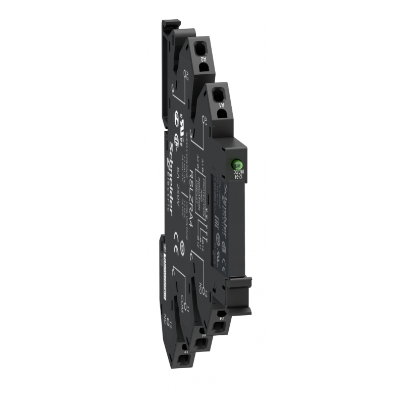 RSL1PRFU - Промежуточное реле RSL в сборе с цоколем (пружинные зажимы), Ie-6 A, Uc-115 В AC/DC, 1 C/O, Schneider Electric