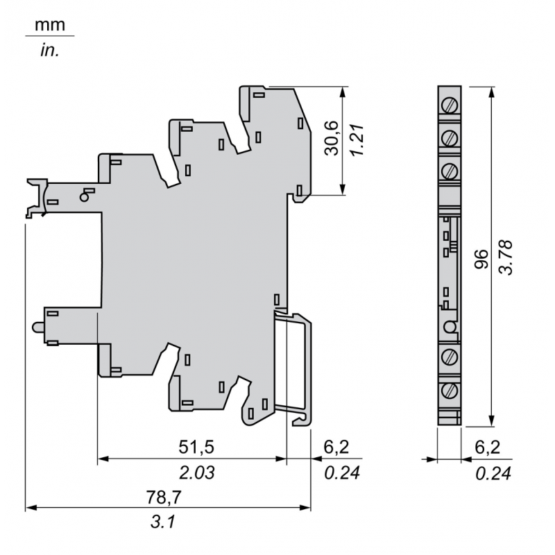 RSLZVA1 - Цоколь для реле RSL, винтовые зажимы, Uc-12–24 В AC/DC, Schneider Electric