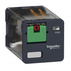 RUMC31BD - Промежуточное реле RUM, Ie-10 A, Uc-24 В DC, 3 C/O, Кнопка тест, Schneider Electric