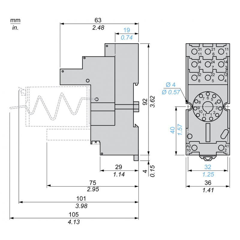 RUZSC3M - Розетка FASTON для реле RUMC3, Schneider Electric