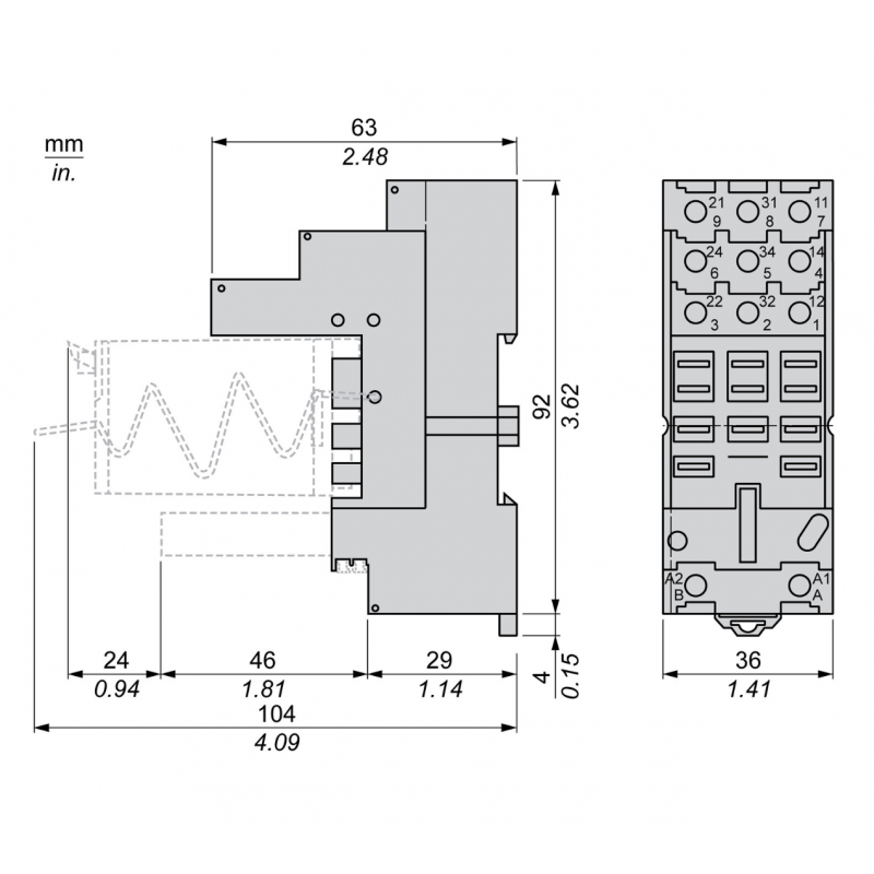 RUZSF3M - Розетка FASTON для реле RUMF2/RUMF3, Schneider Electric