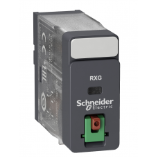 RXG11P7 - Промежуточное реле RXG, Ie-10 A, Uc-230 В AC, 1 C/O, кнопка тест, Schneider Electric