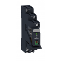Промежуточное реле RXG (в сборе с цоколем), Ie-10 A, Uc-24 В DC, 1 C/O, LED, кнопка тест, Schneider Electric (RXG12BDPV)