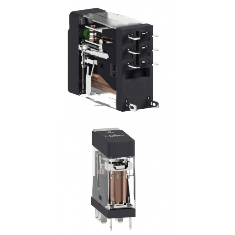 RXG23BD - Промежуточное реле RXG, Ie-5 A, Uc-24 В DC, 2 C/O, LED, Schneider Electric