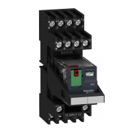 RXM2AB2P7PVM - Промежуточное реле RXM (в сборе с цоколем), Ie-12 A, Uc-230 В AC, 2 C/O, LED, кнопка тест, Schneider Electric