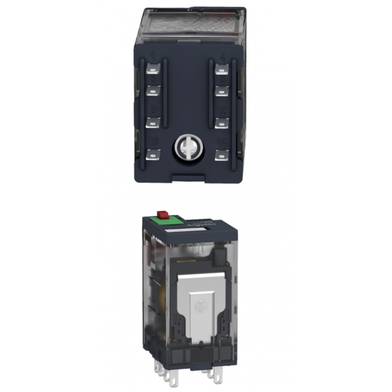 RXM4AB1F7 - Промежуточное реле RXM, Ie-6 A, Uc-120 В AC, 4 C/O, кнопка тест, Schneider Electric