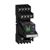 RXM4AB2BDPVM - Промежуточное реле RXM (в сборе с цоколем), Ie-6 A, Uc-24 В DC, 4 C/O, LED, кнопка тест, Schneider Electric