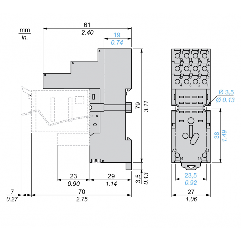 RXZE2S114M - Розетка для реле типа RXM4, Schneider Electric