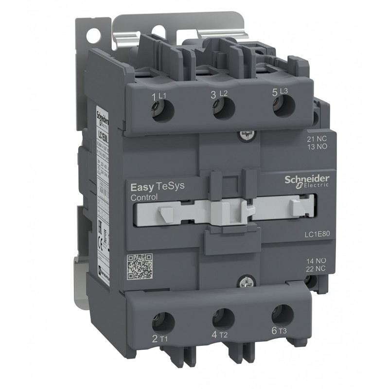 LC1E80F5 - Контактор Tesys E, In-80 A, 37 кВт, Uc-110 В AC, 1NO+1NC, Schneider Electric