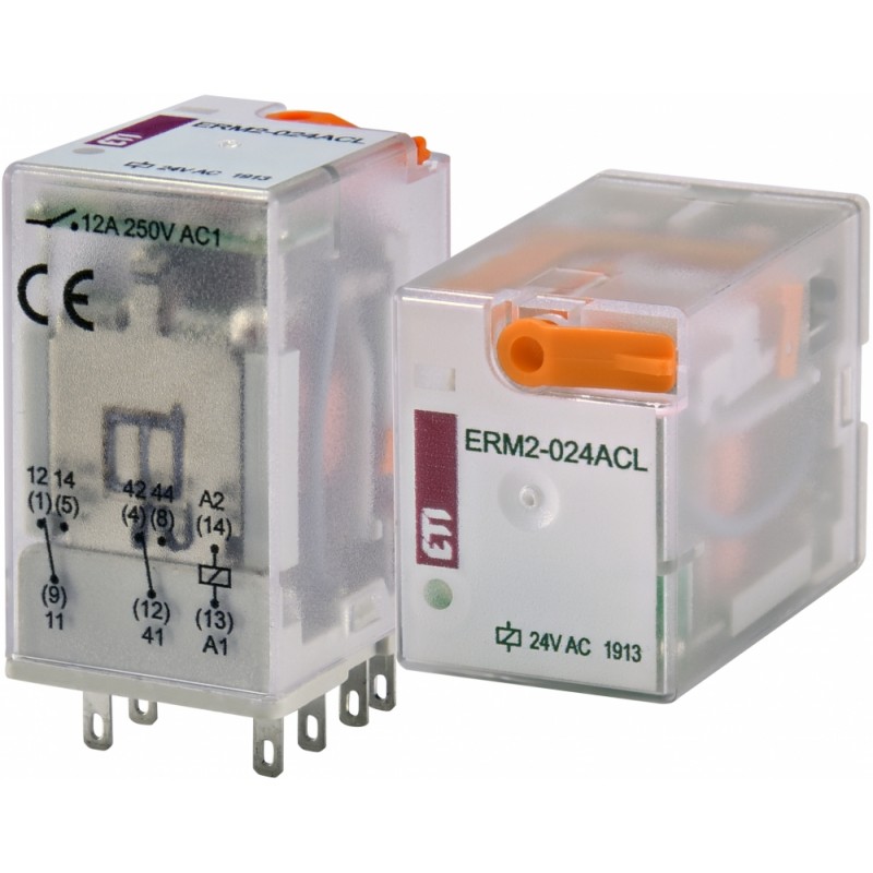 2473003 - Промежуточное реле ERM2, In-12 A, 2 C/O, Uc-24 В AC (LED), ETI