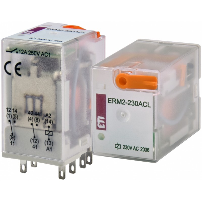 2473005 - Промежуточное реле ERM2, In-12 A, 2 C/O, Uc-230 В AC (LED), ETI