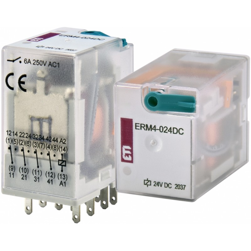 2473006 - Промежуточное реле ERM4, In-6 A, 4 C/O, Uc-24 В DC, ETI