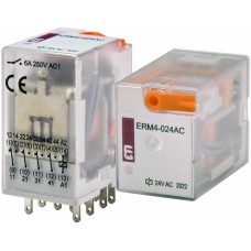 2473008 - Промежуточное реле ERM4, In-6 A, 4 C/O, Uc-24 В AC, ETI