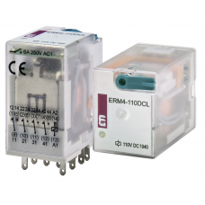 2473022 - Промежуточное реле ERM4, In-6 A, 4 C/O, Uc-110 В DC (LED), ETI