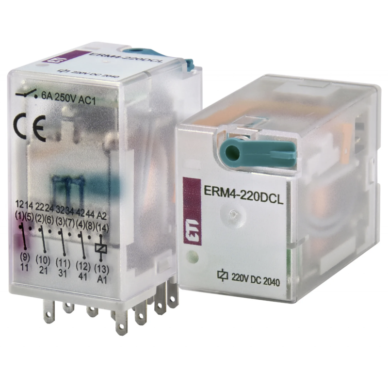 2473023 - Промежуточное реле ERM4, In-6 A, 4 C/O, Uc-220 В DC (LED), ETI