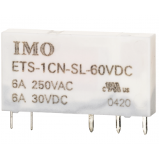 ETS-1CN1-SL-60VDC - Промежуточное реле ETS, Ie-6 A, Uc-60 В DC, 1 C/O, IMO