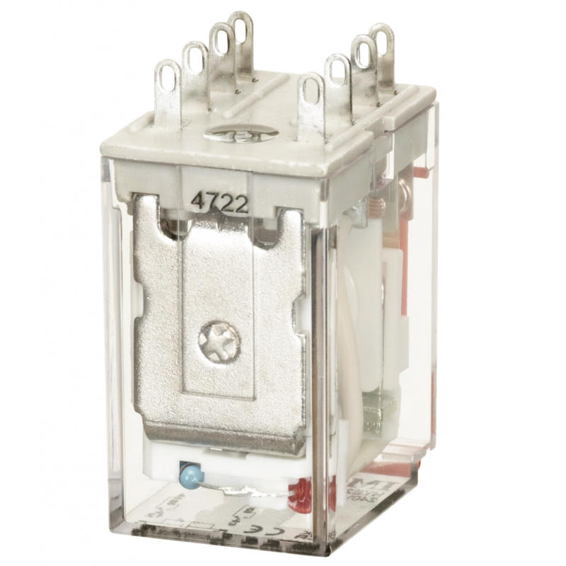 HYE21PN24DC - Промежуточное реле HYE, Ie-10 A, Uc-24 В DC, 2 C/O, LED, кнопка тест, IMO