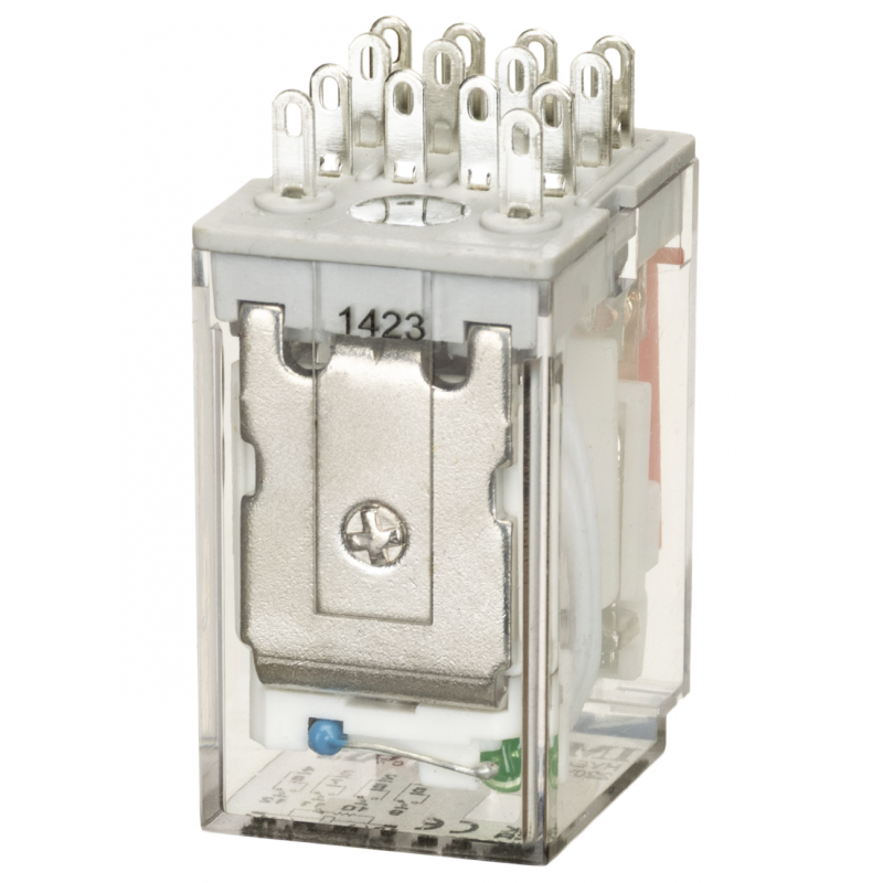 HYE41PN24DC - Промежуточное реле HYE, Ie-5 A, Uc-24 В DC, 4 C/O, LED, кнопка тест, IMO