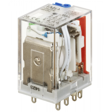 HYE41PN220DC - Промежуточное реле HYE, Ie-5 A, Uc-220 В DC, 4 C/O, LED, кнопка тест, IMO