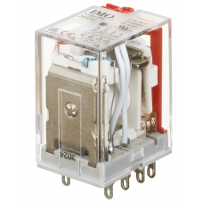 HYE41PN240AC - Промежуточное реле HYE, Ie-5 A, Uc-240 В AC, 4 C/O, LED, кнопка тест, IMO