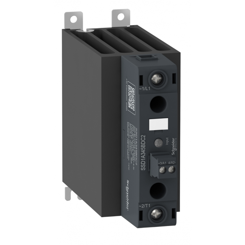 SSD1A345M7C2 - Твердотельное реле (1-фазное, 45А, DIN-рейка, винтовые клеммы, 90-280VAC/DC / 48-600VAC) Schneider Electric