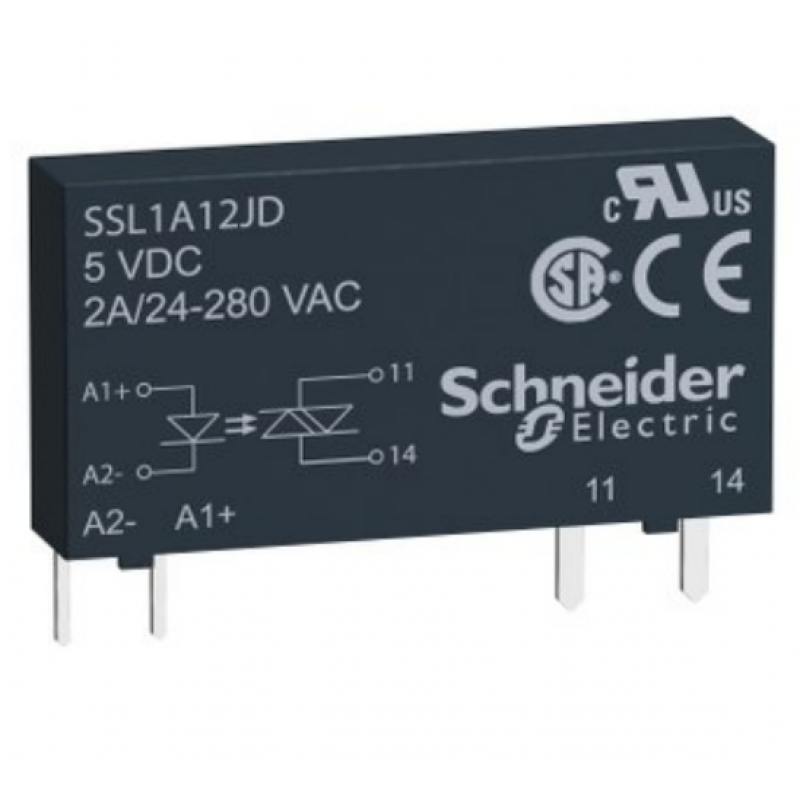 SSL1A12JD - Твердотельное реле (1-фазное, 2А, 3-12VDC/24-280VAC) Schneider Electric