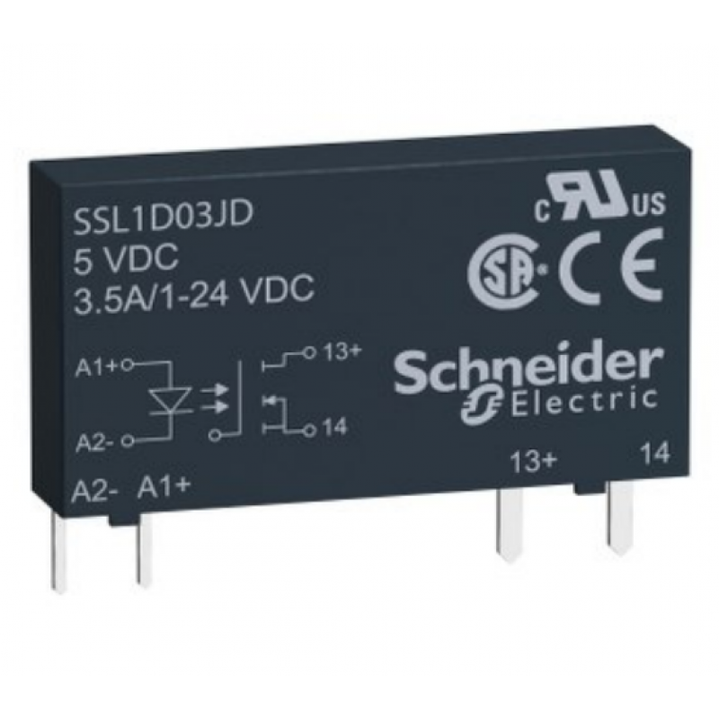 SSL1D03JD - Твердотельное реле DC (1-фазное, 3.5А, 3-12VDC/3-30VDC) Schneider Electric