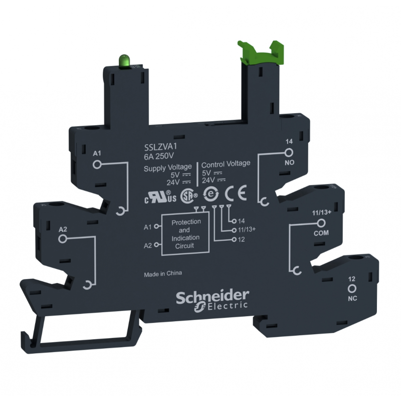SSLZRA1 - Розетка для реле SSL (пружинные клеммы, светодиод, защита, питание 5-24VDC) Schneider Electric