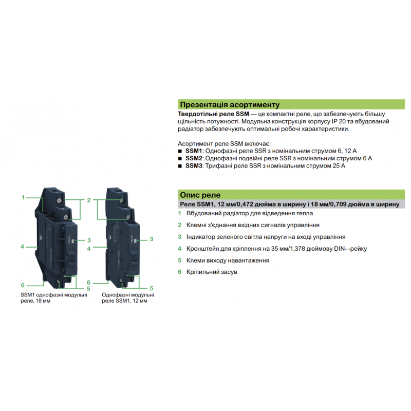 SSM1D26BD - Твердотельное реле DC (1-фазное, 6А, 4-32VDC/1-60VDC) Schneider Electric