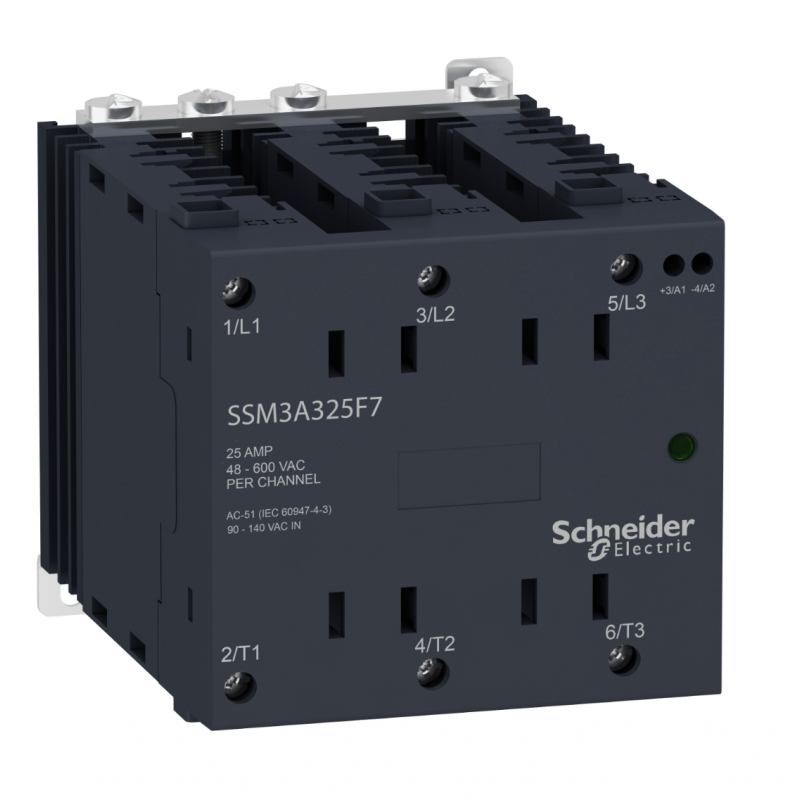 SSM3A325F7 - Твердотельное реле (3-фазное, 25А, 90-140VAC/48-600VAC) Schneider Electric