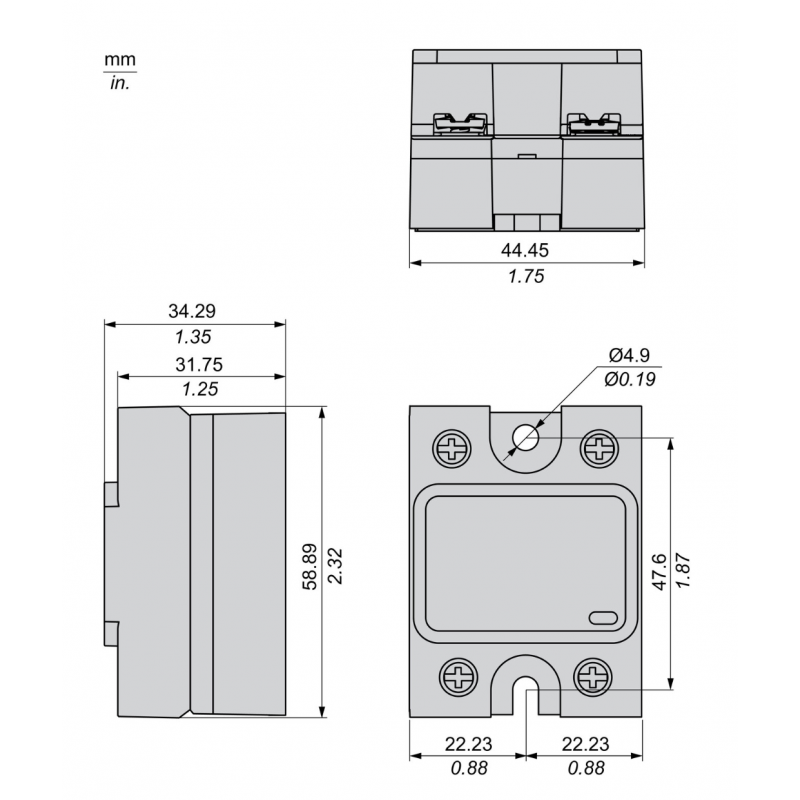 SSP1A490M7 - Твердотельное реле (1-фазное, 90А, панельный монтаж, 90-280VAC/48-660VAC) Schneider Electric
