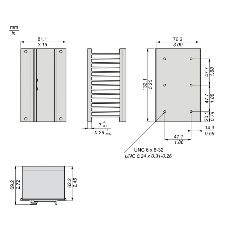 SSRHD10 - Радиатор для твердотельных реле До 3 единиц SSP1 или 1 единица SSP3, крепление на DIN-рейку, Schneider Electric